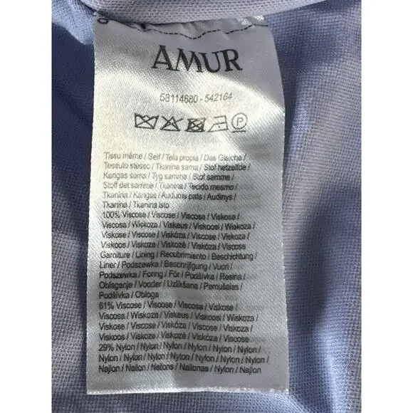 AMUR Ella Dress Abstract Floral Printed Jersey Asymmetric Draped Maxi Multi 10 - Picture 6 of 9